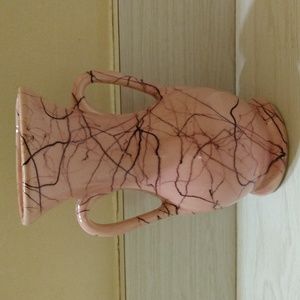 Vintage Brush Pottery Pink with Black Cobweb Vase #710 USA